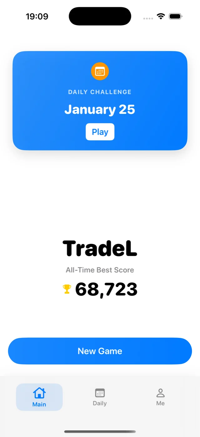 TradeL home screen